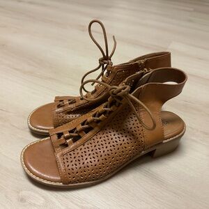 Euro Soft by Sofft Women’s Perforated Faux Leather Slingback Sandals - size 8